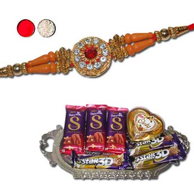 "Rakhis, Round shape chocolate cake -1kg - Click here to View more details about this Product